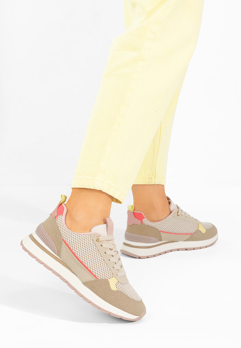 Beżowe sneakersy damskie Helenia