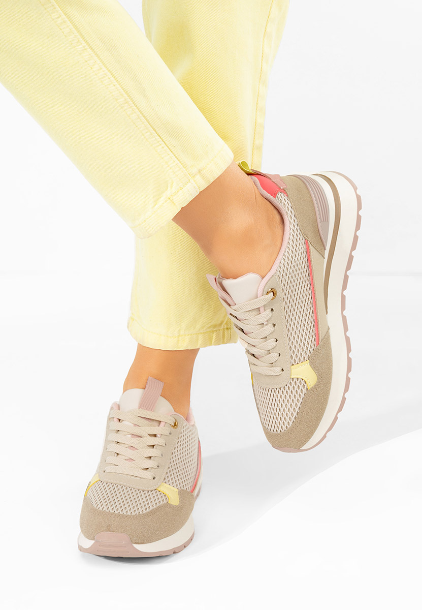 Beżowe sneakersy damskie Helenia