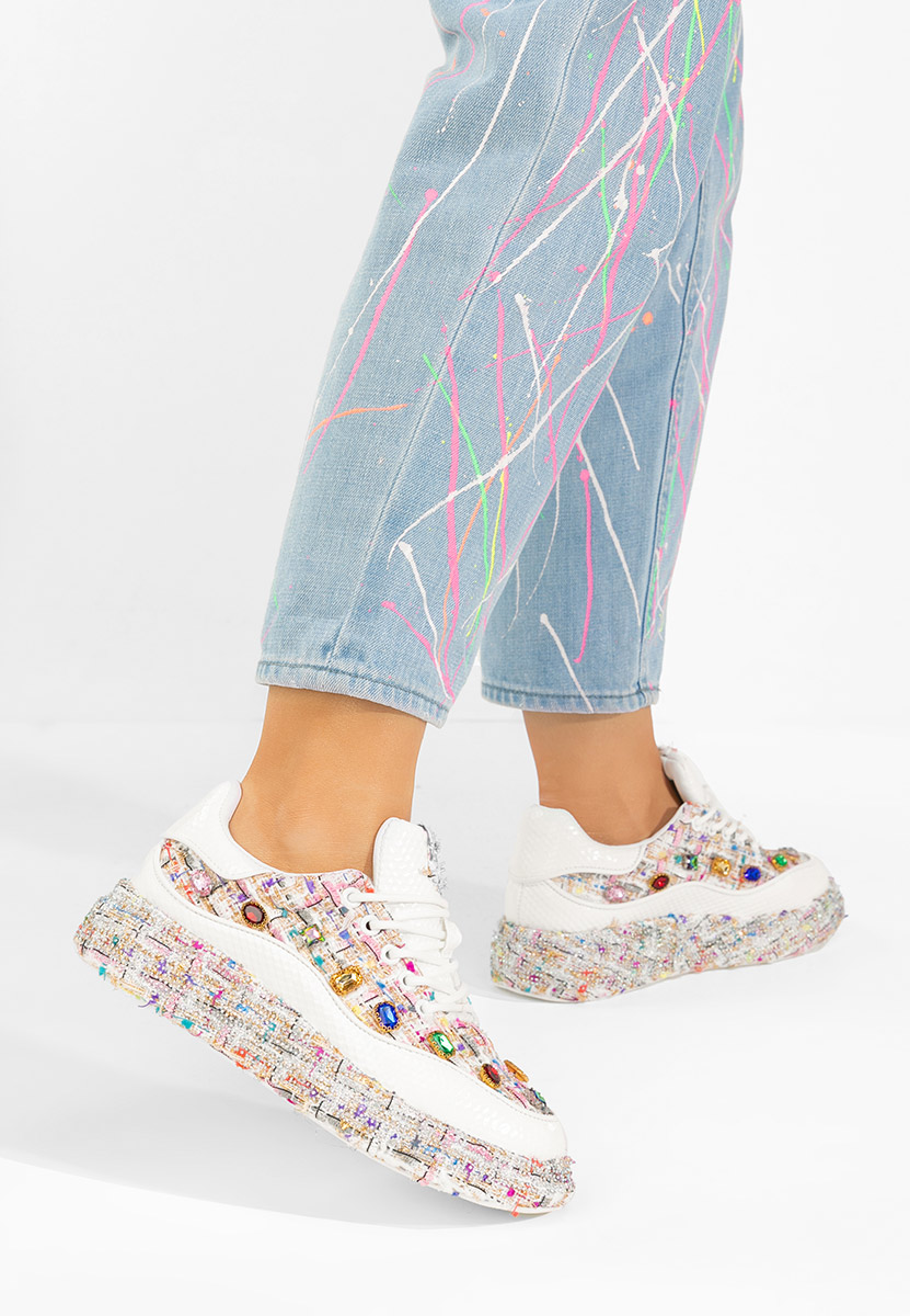 Wielokolorowy sneakersy na platformie Daneta