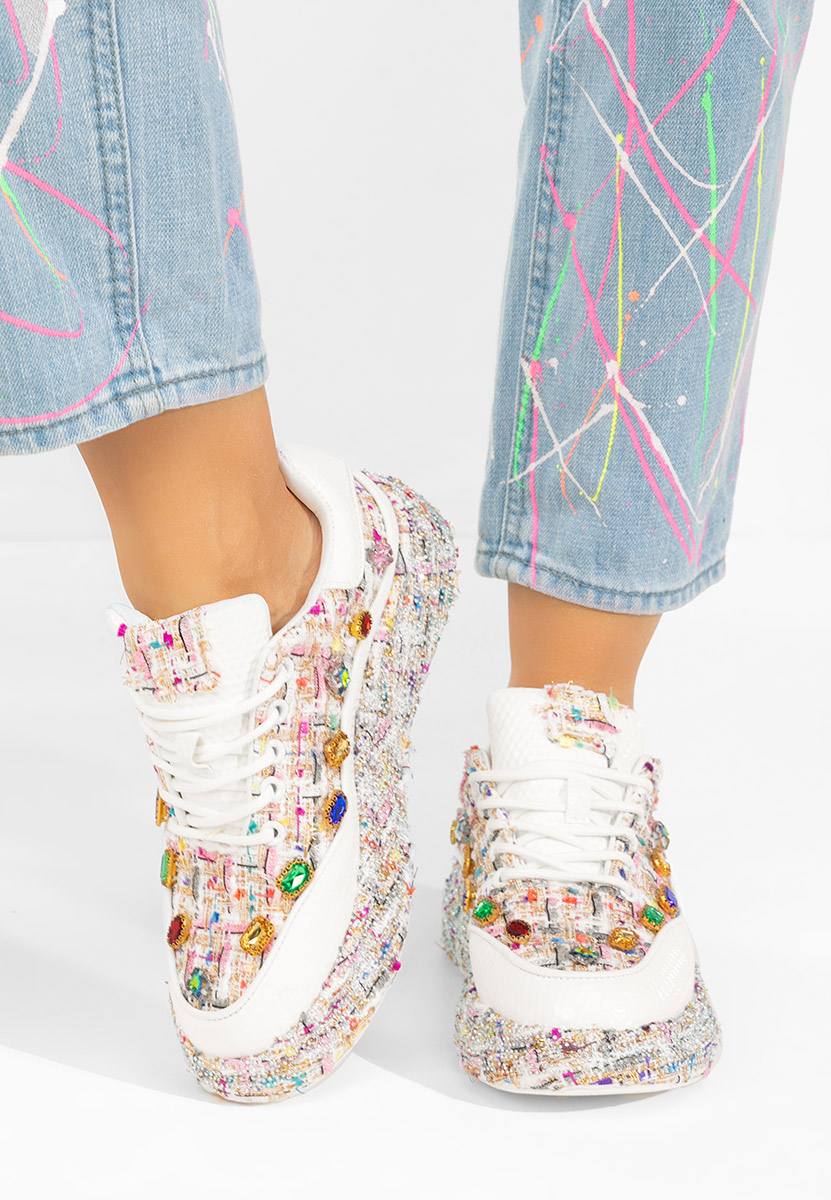 Wielokolorowy sneakersy na platformie Daneta