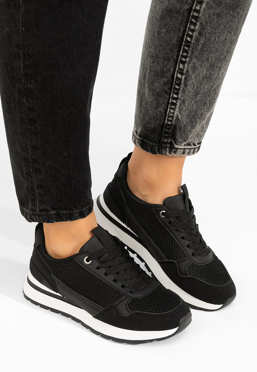 Czarne sneakersy damskie Helenia