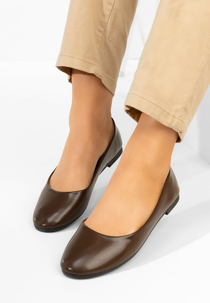 Brązowe baleriny damskie Zoenia