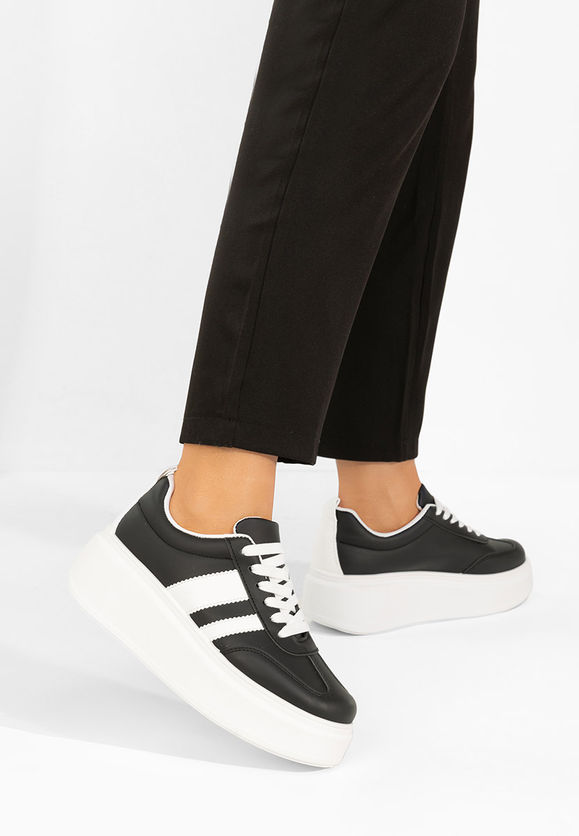 Czarne sneakersy na platformie Semana