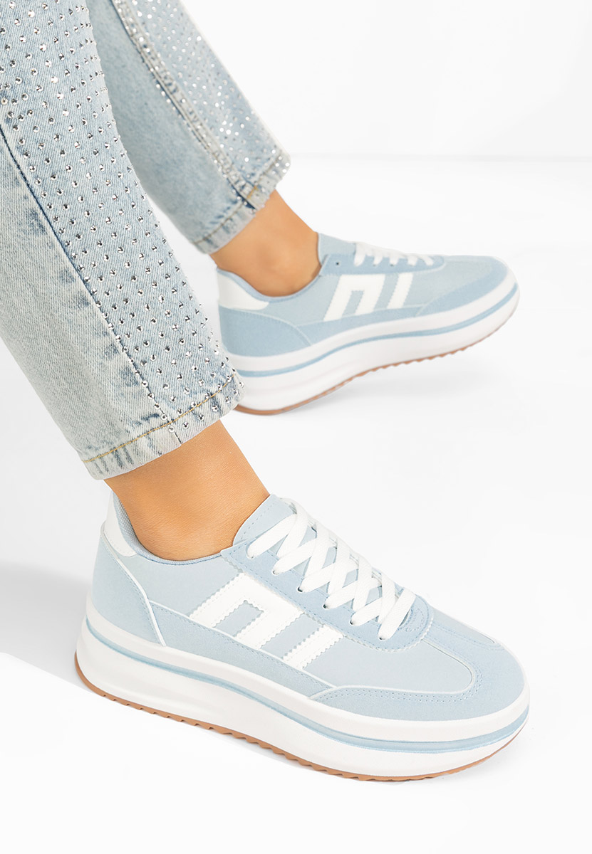 Niebieskie sneakersy na platformie Jesie