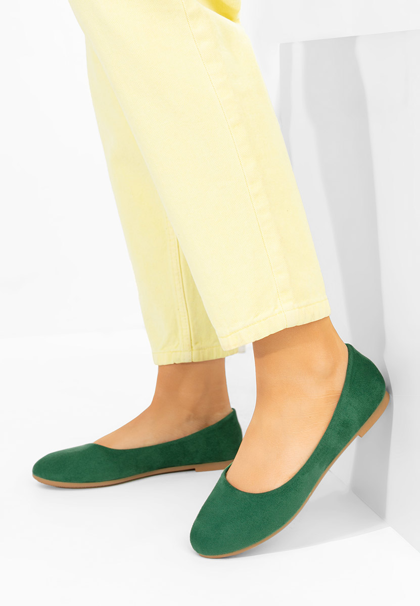 Zielone baleriny damskie Agappia