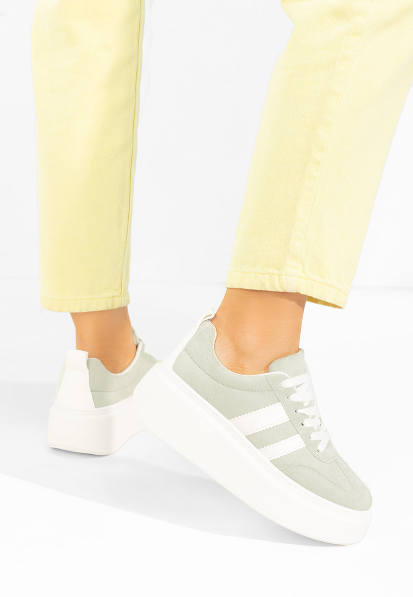 Zielone sneakersy na platformie Semana