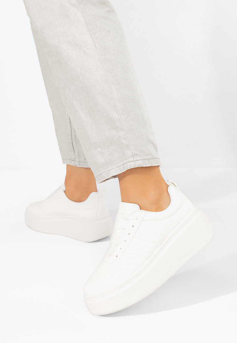 Białe sneakersy na platformie Semana