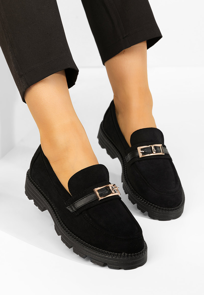 Czarne mokasyny damskie Katiana