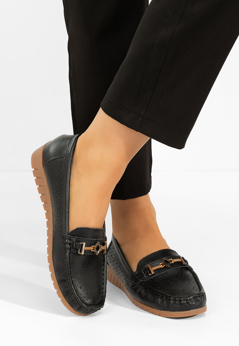 Czarne mokasyny damskie Cristella