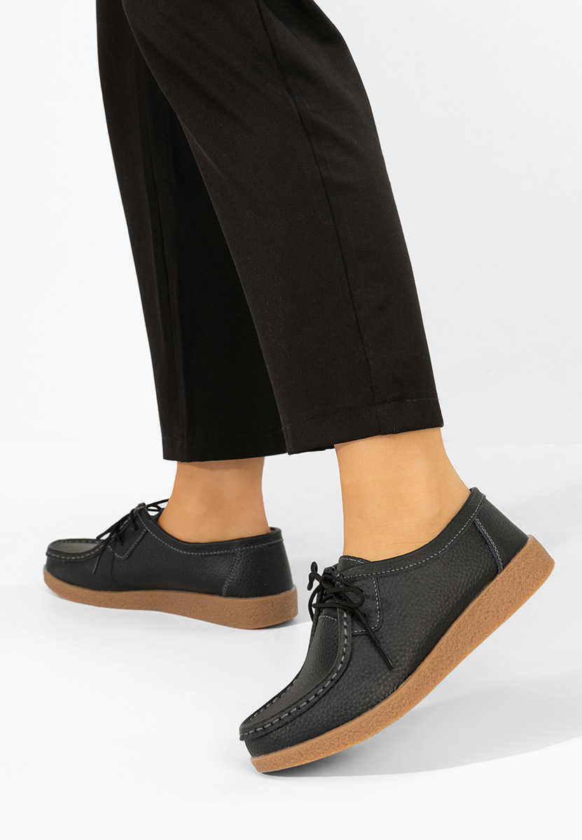 Czarne mokasyny damskie Afinia
