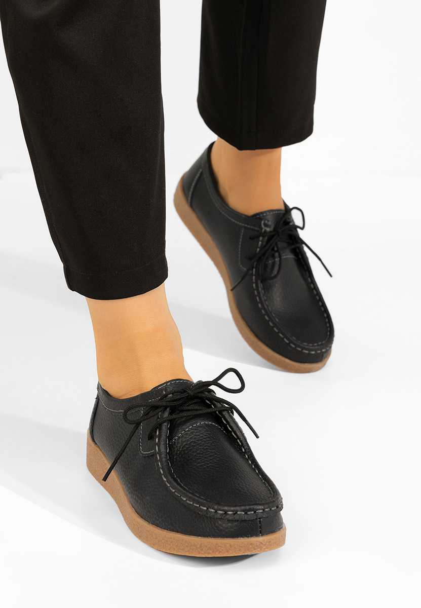 Czarne mokasyny damskie Afinia