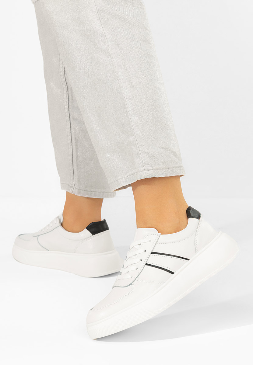 Białe sneakersy na platformie Herera V2