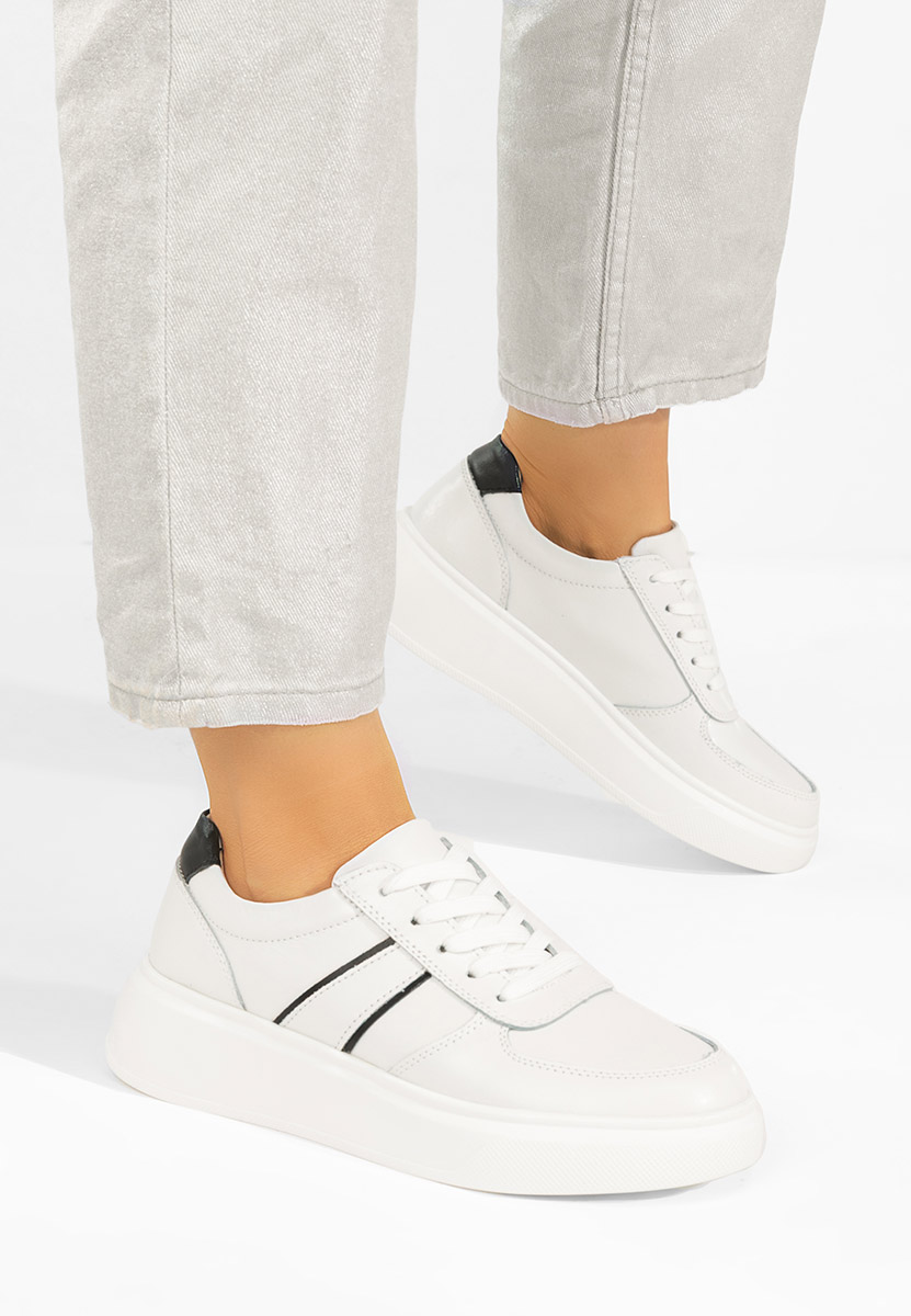 Białe sneakersy na platformie Herera V2
