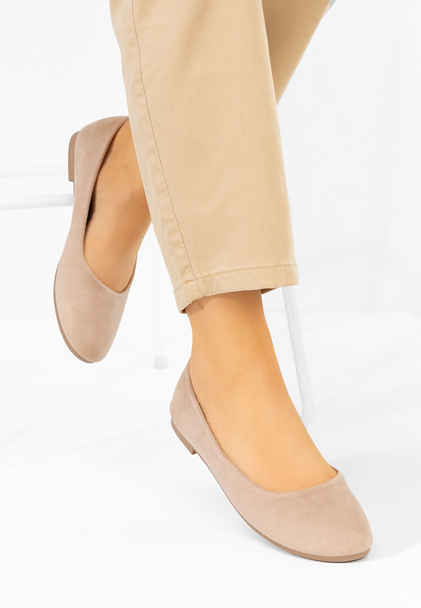 Beżowe baleriny damskie Agappia