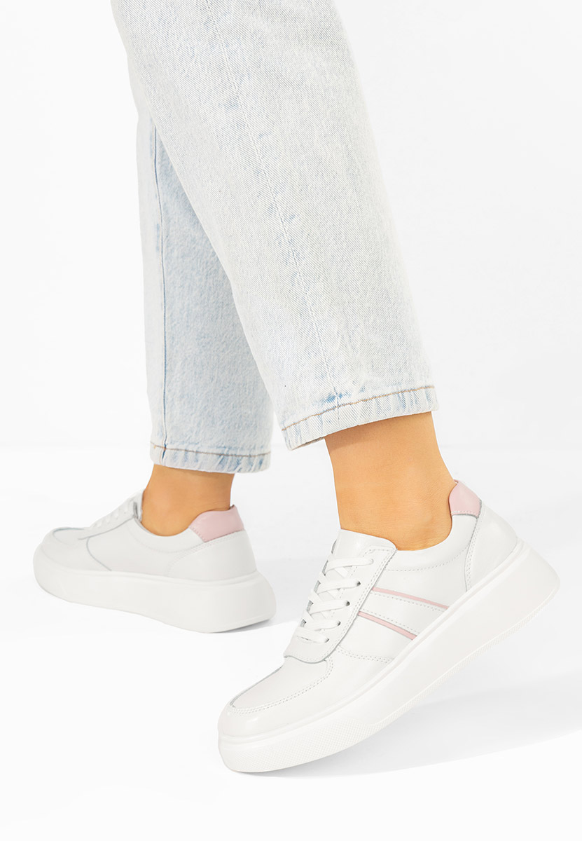 Białe sneakersy na platformie Herera V3