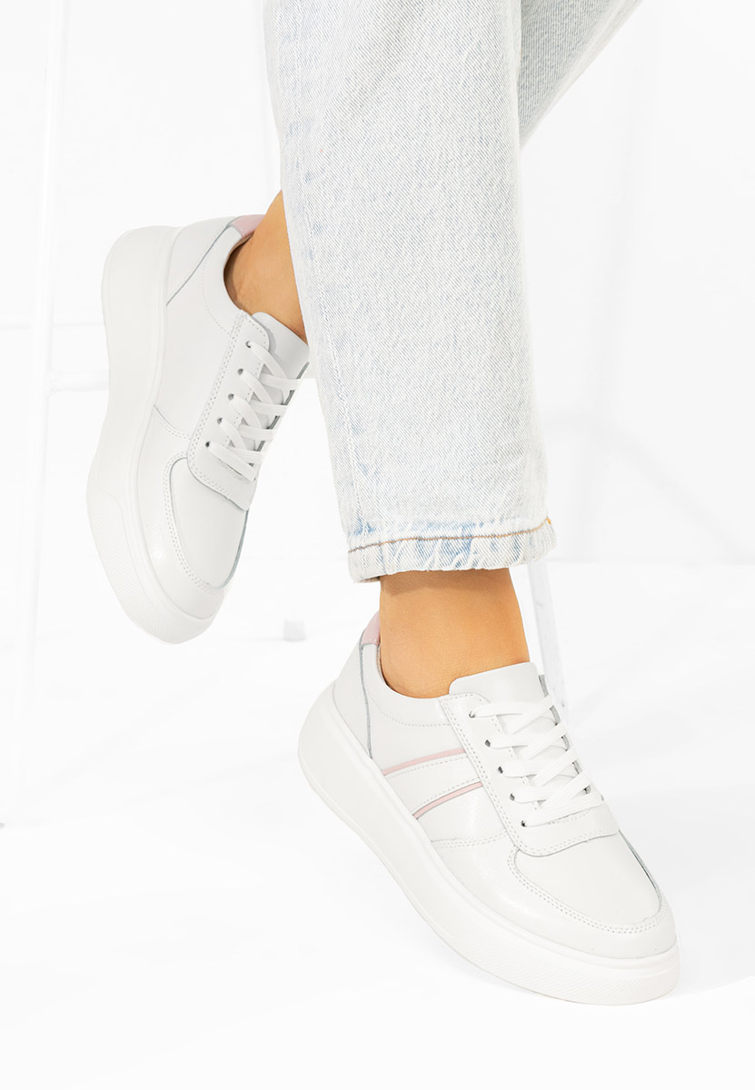 Białe sneakersy na platformie Herera V3