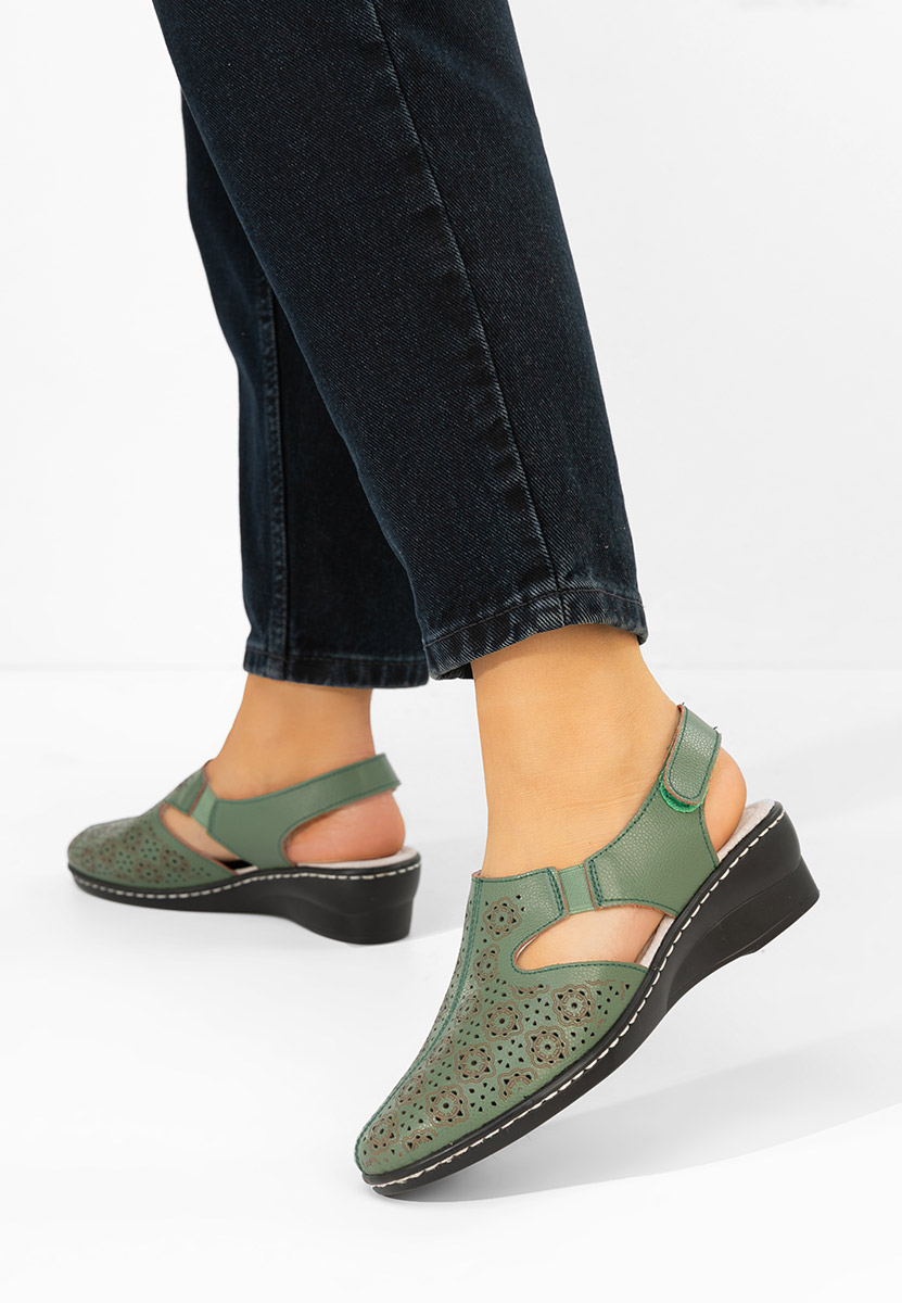 Zielone czółenka bez pięt Ofelya