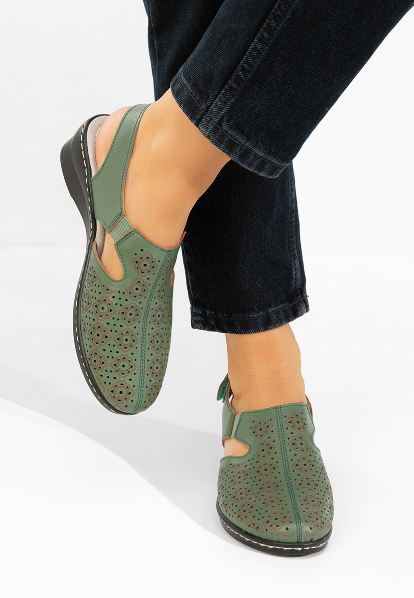 Zielone czółenka bez pięt Ofelya