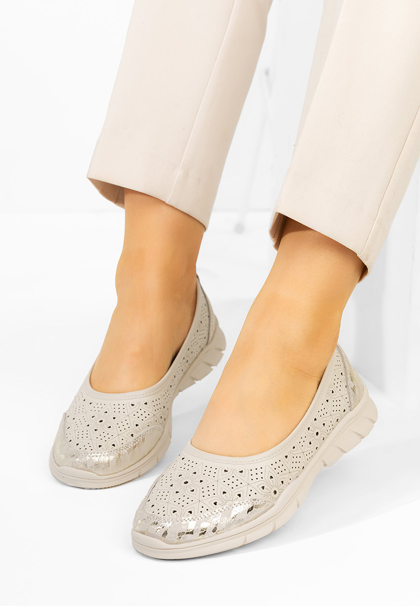 Beżowe espadryle skórzane Giustina