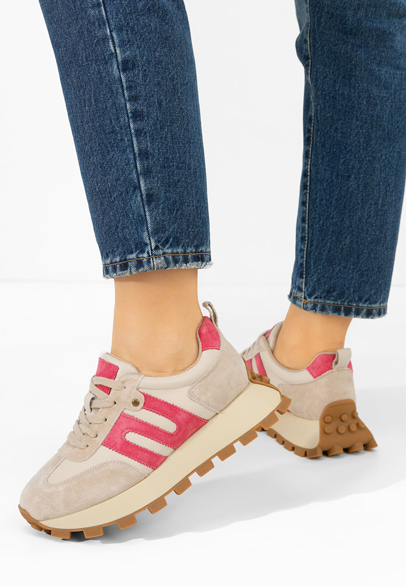 Beżowe sneakersy damskie Naturală Jomelia