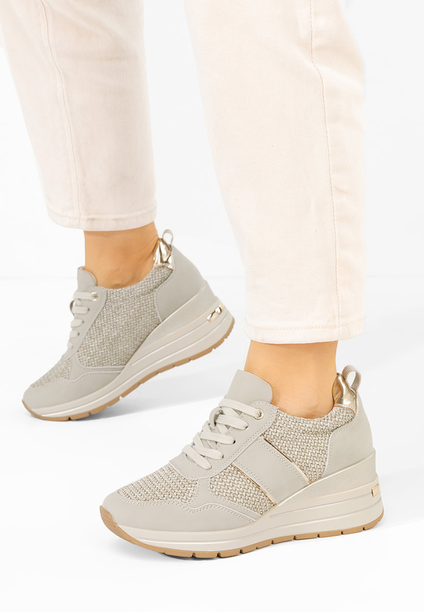 Zielone sneakersy na koturnie Izadora