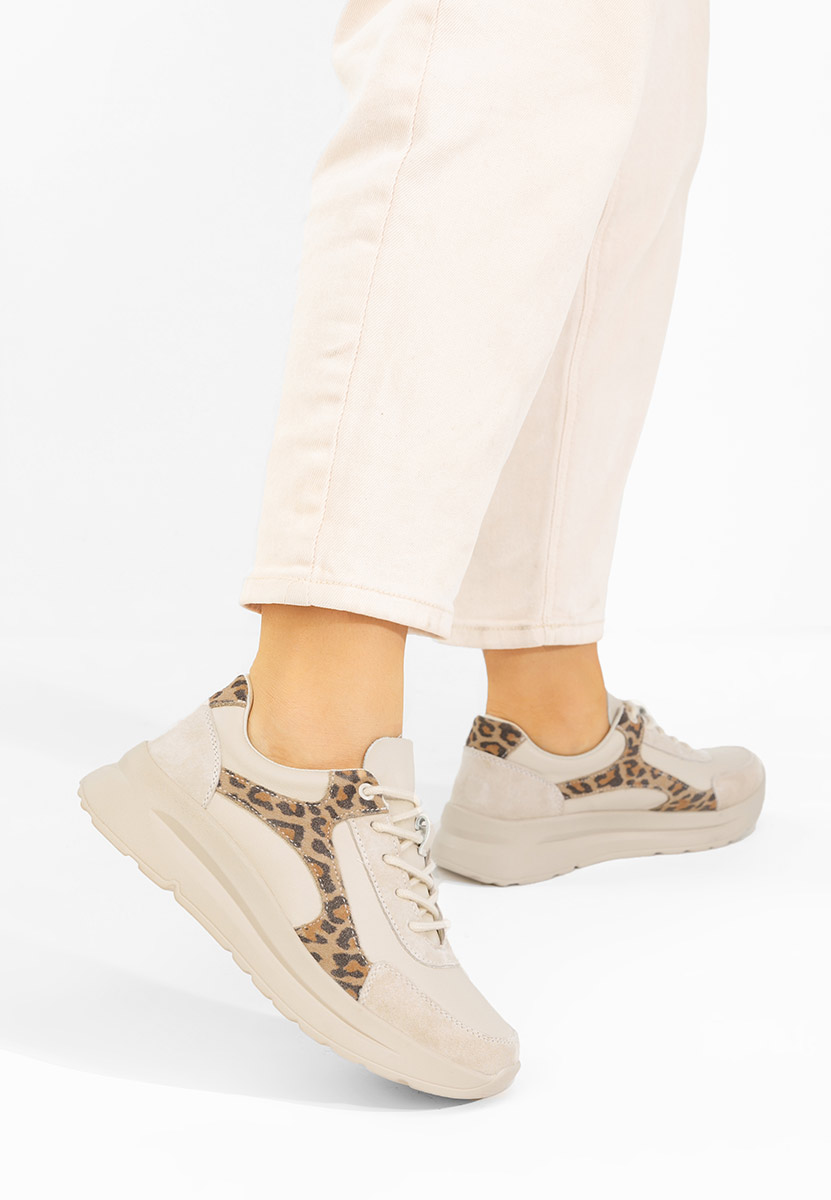 Beżowe sneakersy damskie Arkania