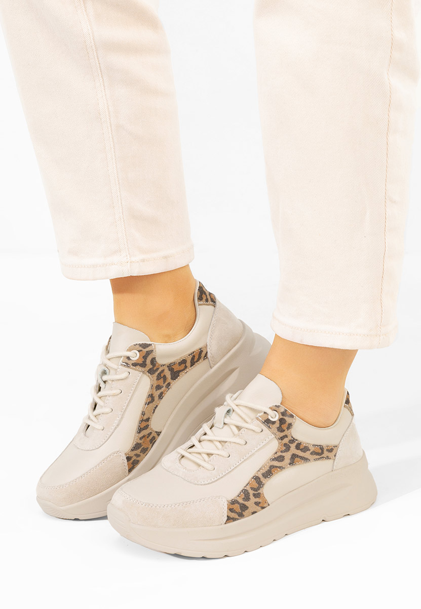 Beżowe sneakersy damskie Arkania
