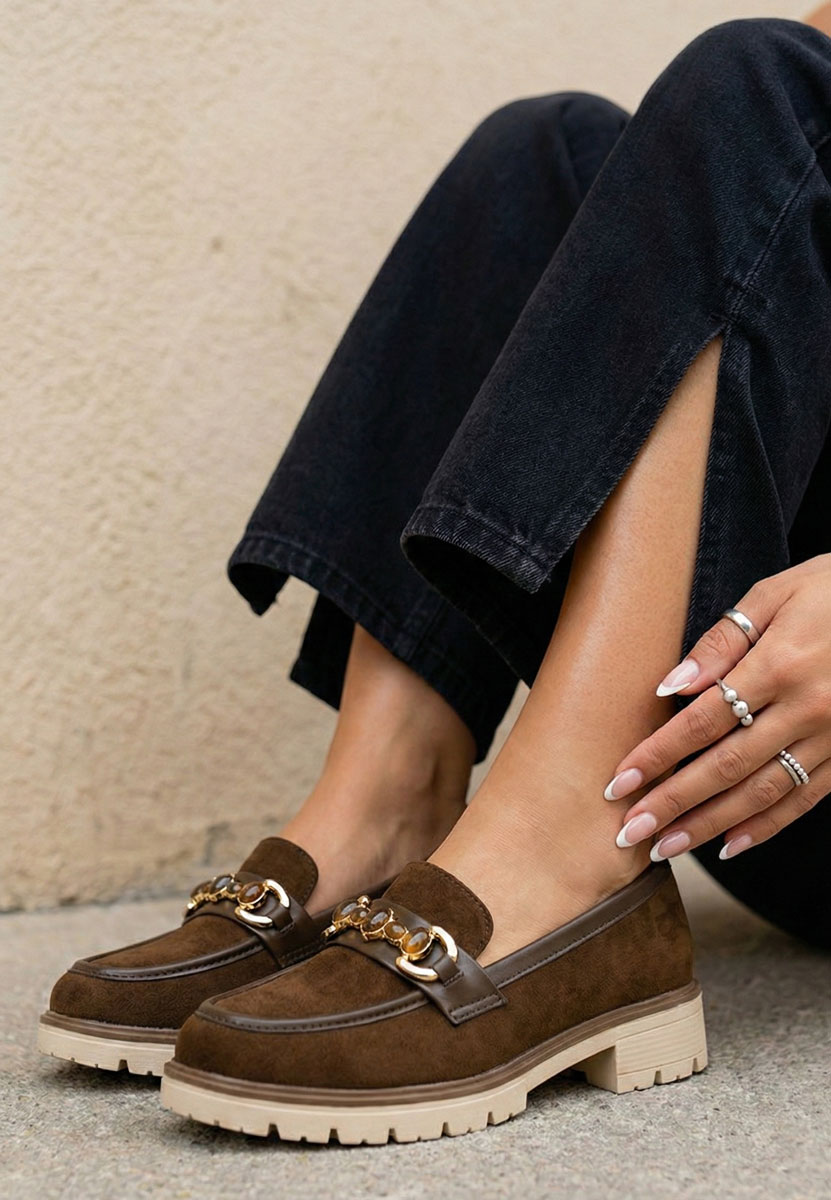 Brązowe mokasyny damskie Amberlin