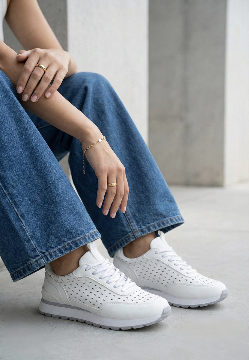 Białe sneakersy damskie Zenada