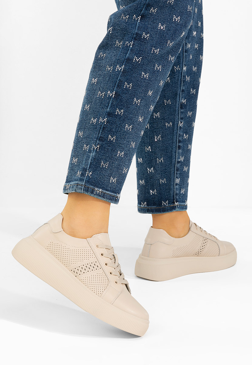 Beżowe sneakersy damskie Ofilia