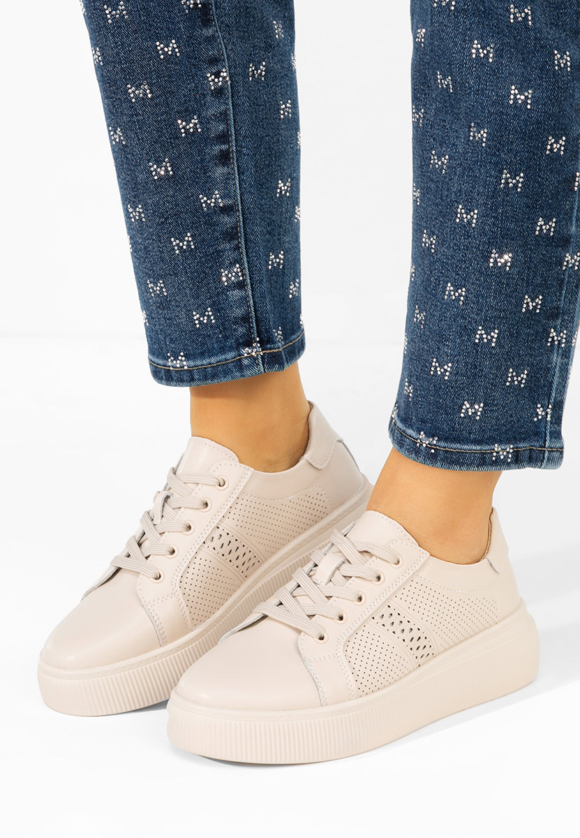 Beżowe sneakersy damskie Ofilia