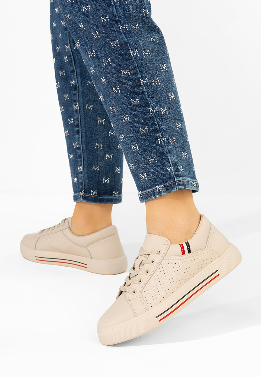 Beżowe sneakersy damskie Timina