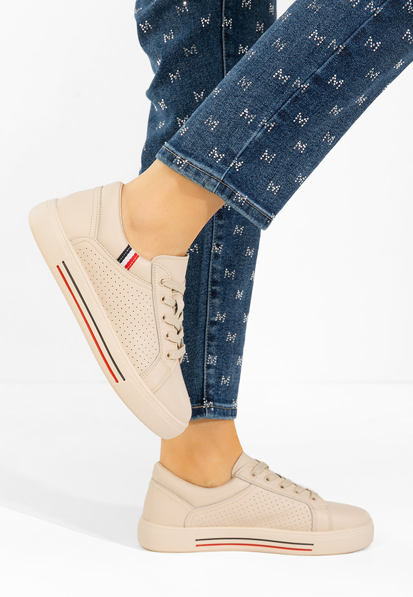 Beżowe sneakersy damskie Timina