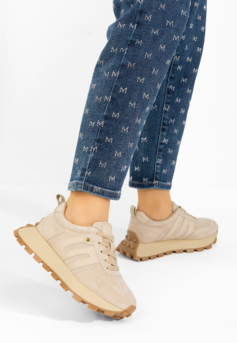 Beżowe sneakersy damskie Naturală Jomelia V2