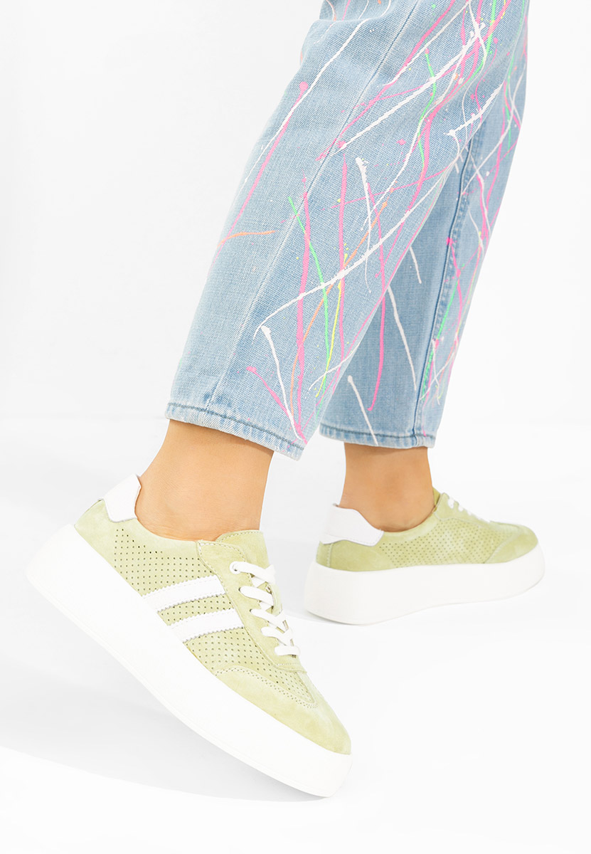 Zielone sneakersy damskie Jiustina