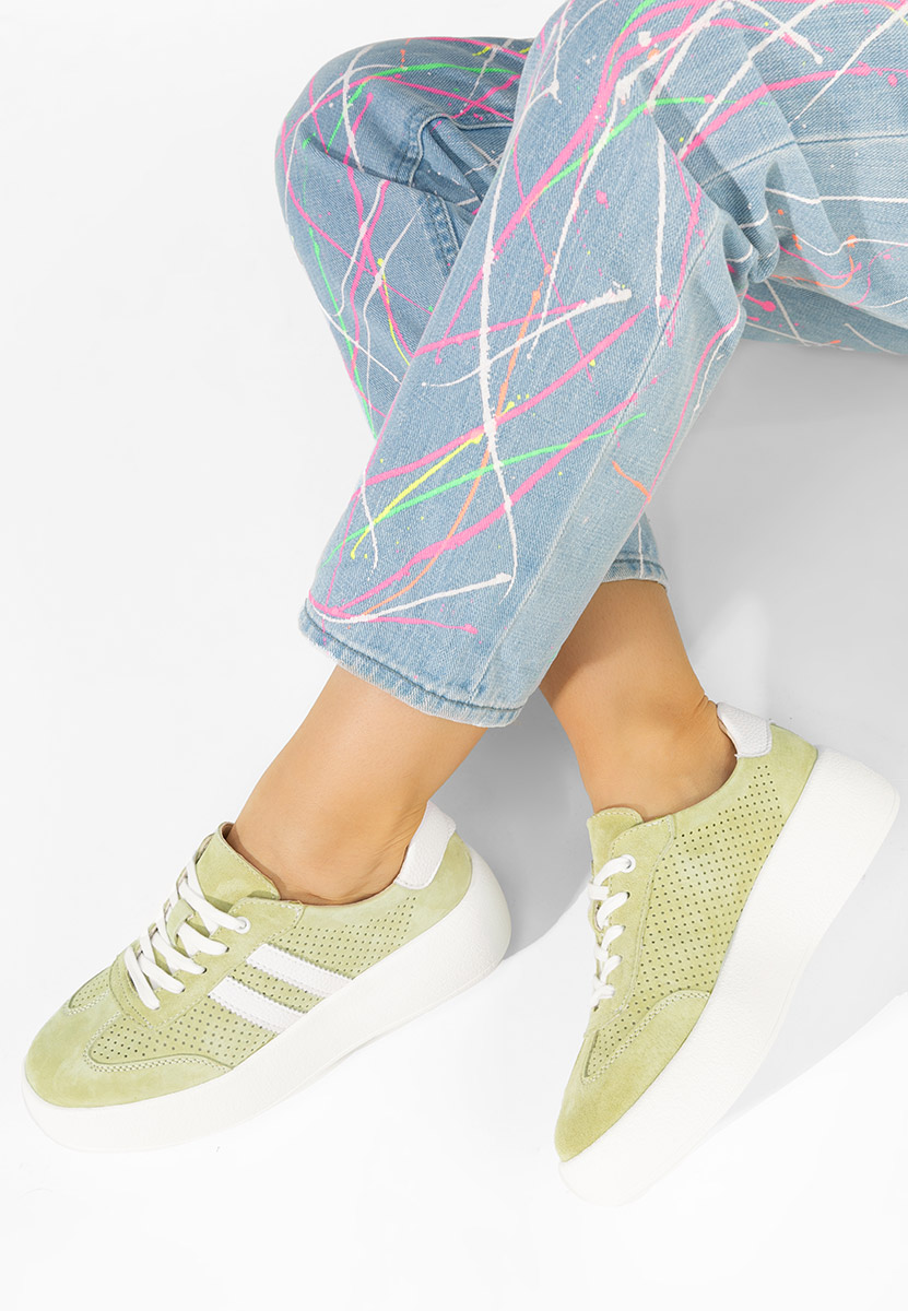 Zielone sneakersy damskie Jiustina