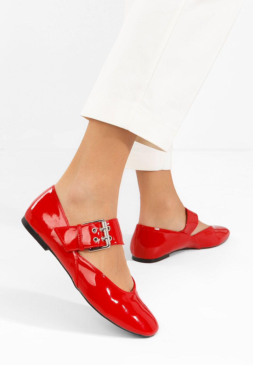 Czerwone baleriny damskie Katalea