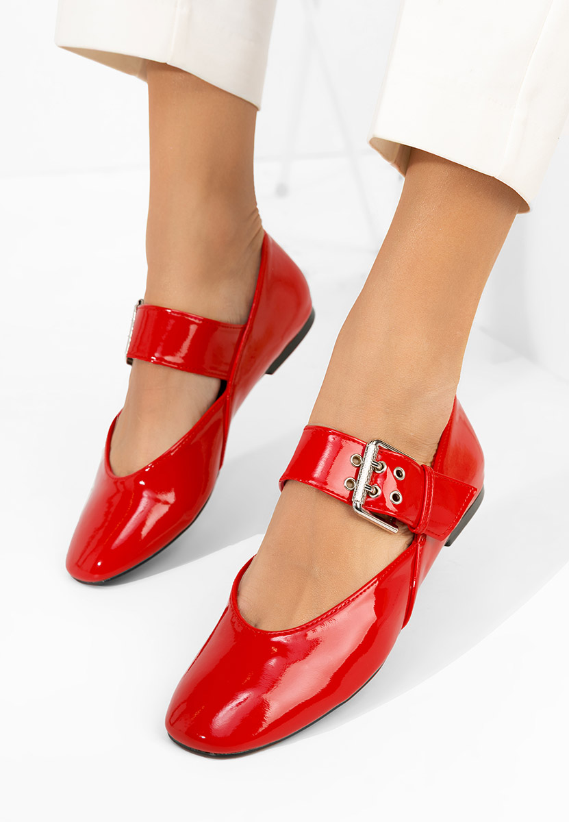 Czerwone baleriny damskie Katalea