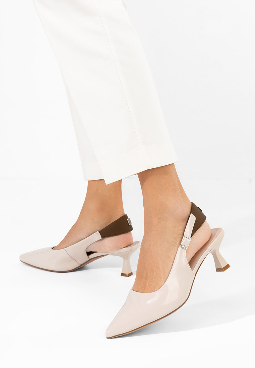 Beżowe czółenka bez pięt Liviana