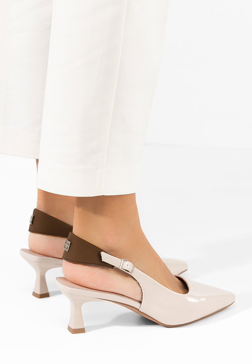 Beżowe czółenka bez pięt Liviana