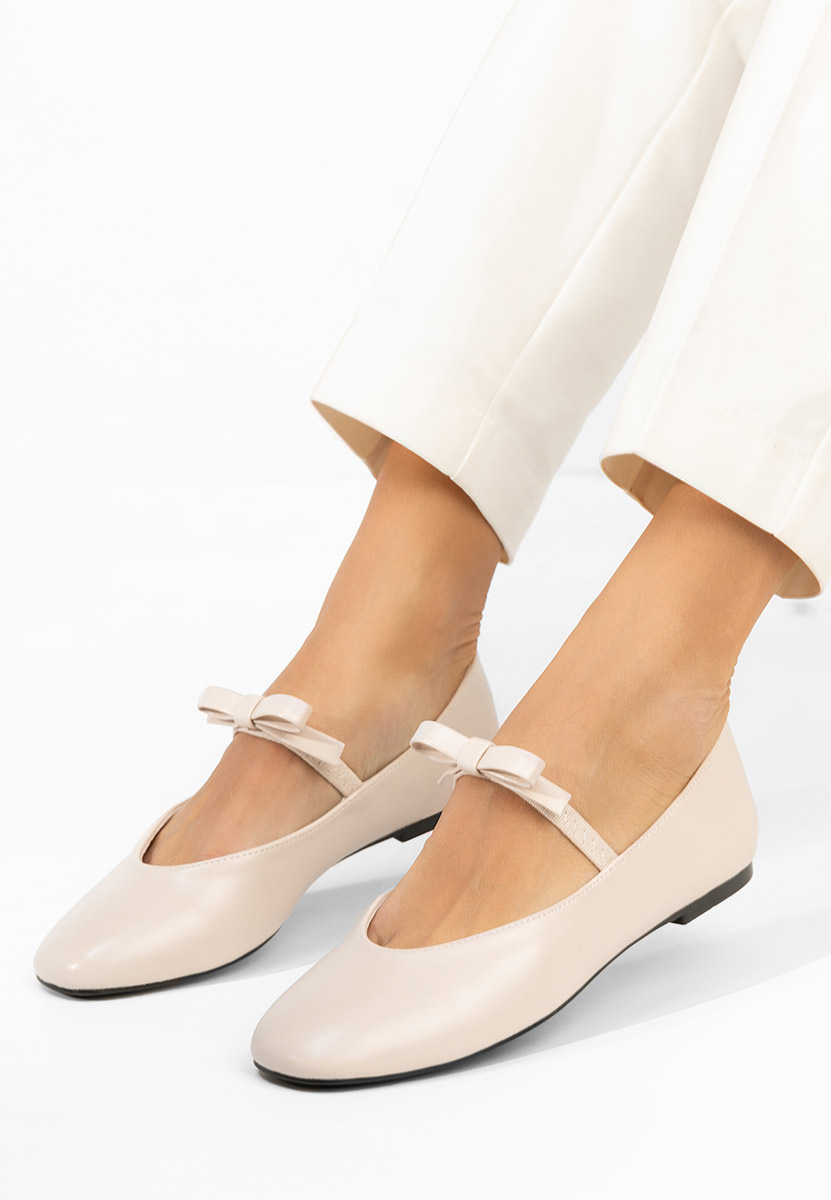 Beżowe baleriny damskie Iviona