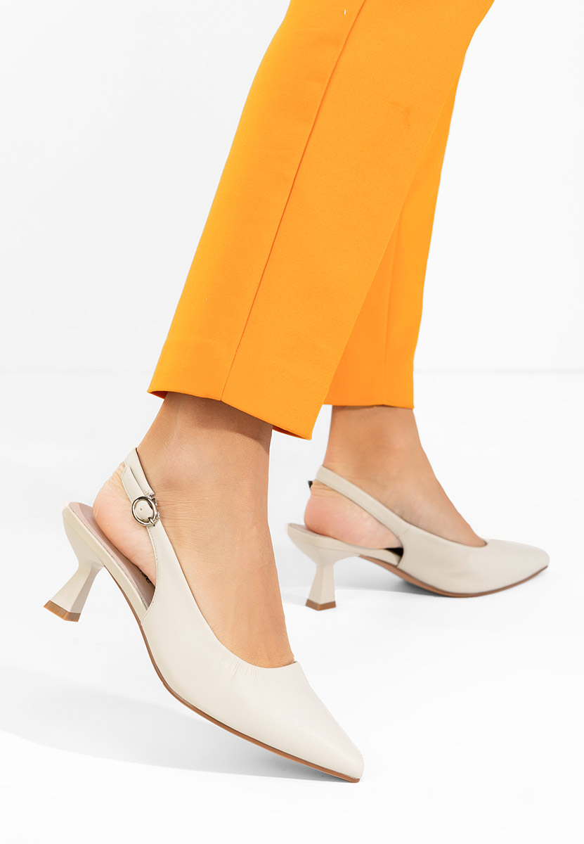 Beżowe czółenka bez pięt Semina