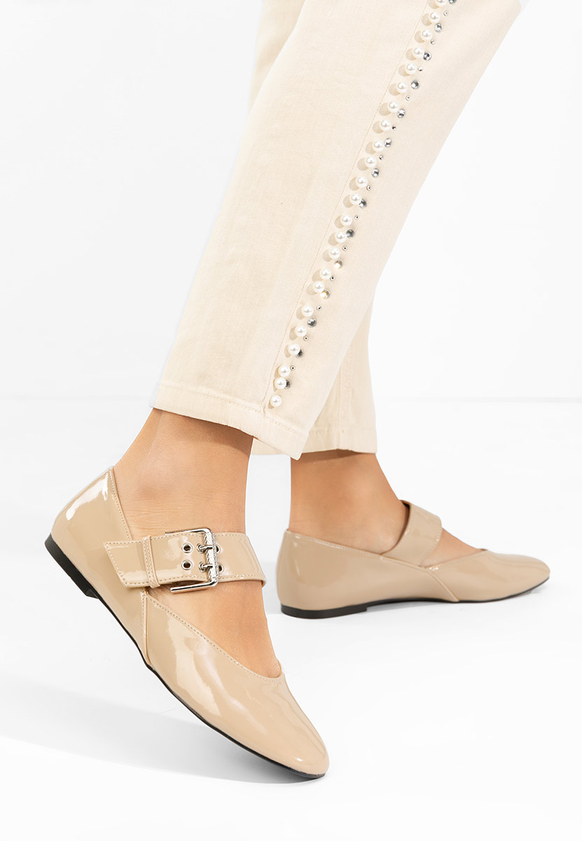 Beżowe baleriny damskie Katalea