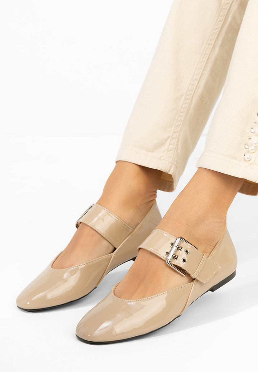 Beżowe baleriny damskie Katalea