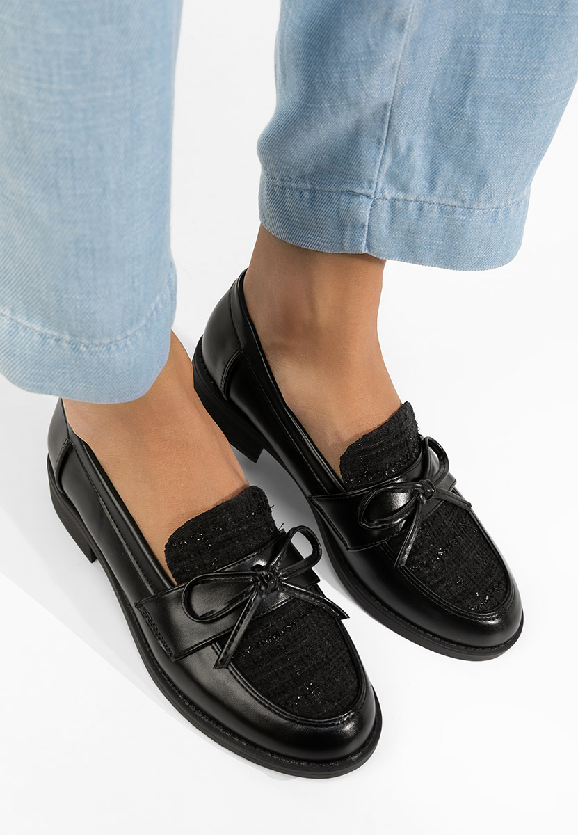 Czarne mokasyny damskie Aliera