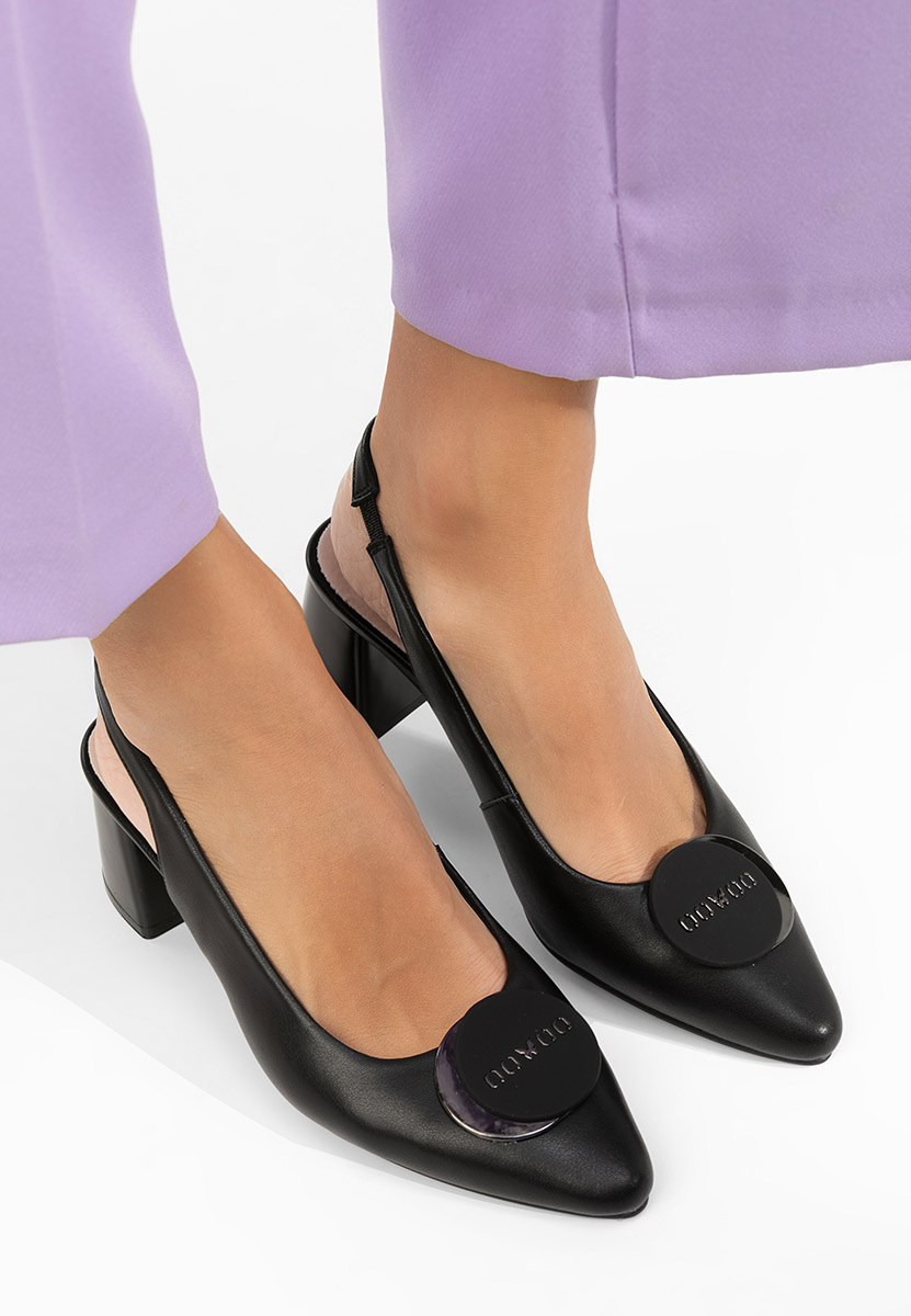 Czarne czółenka bez pięt Ekathrine