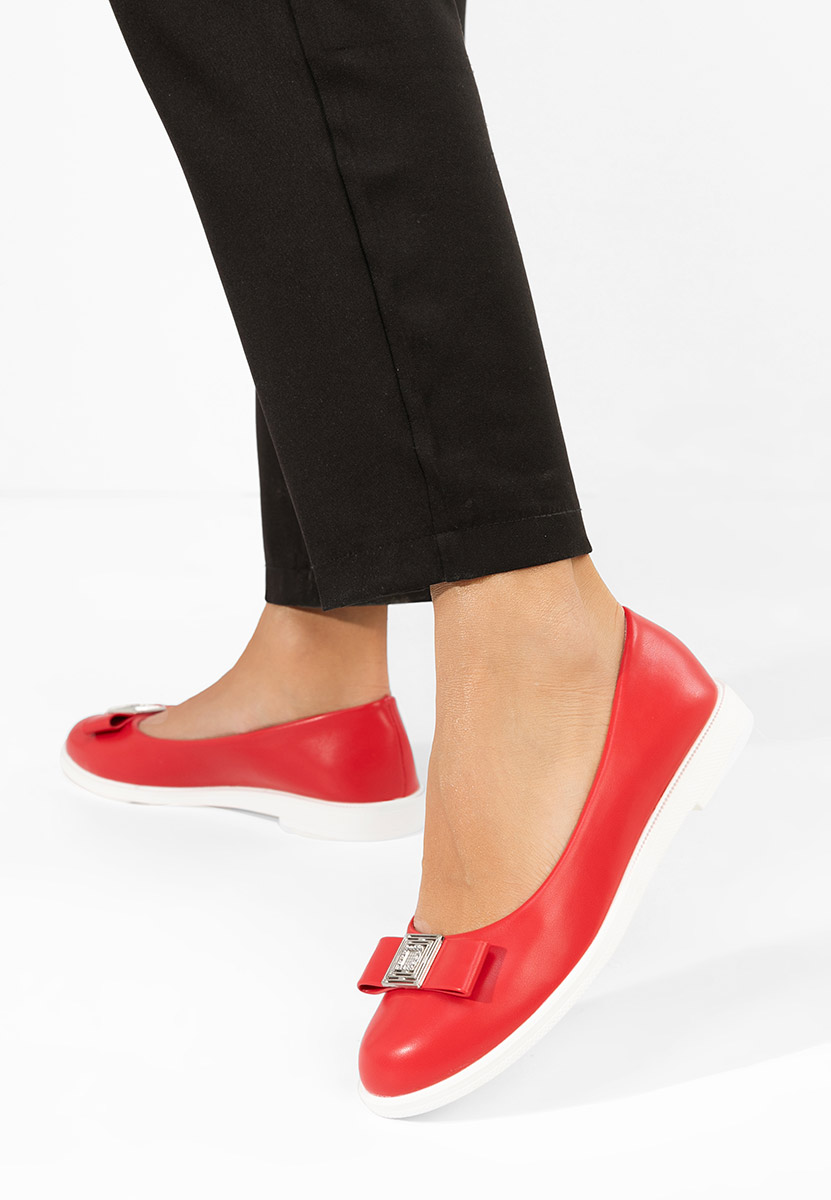 Czerwone baleriny damskie Sidiona