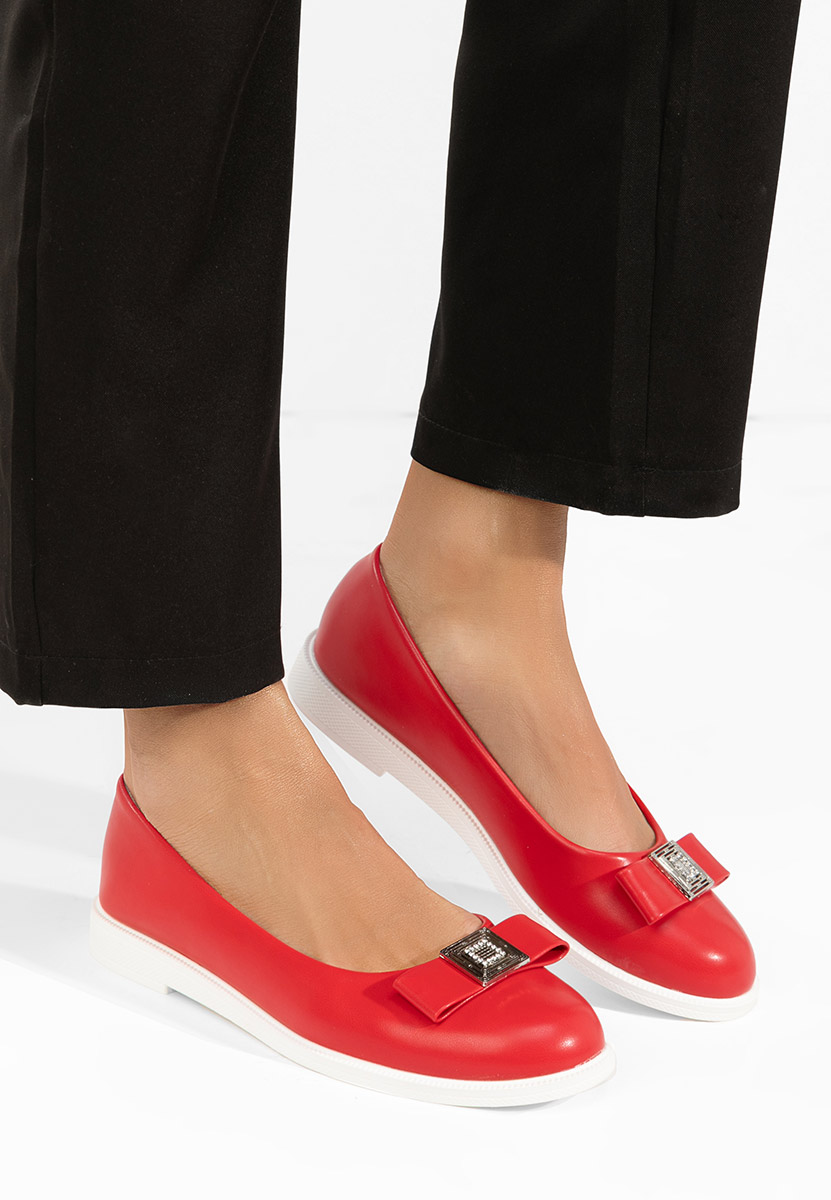 Czerwone baleriny damskie Sidiona