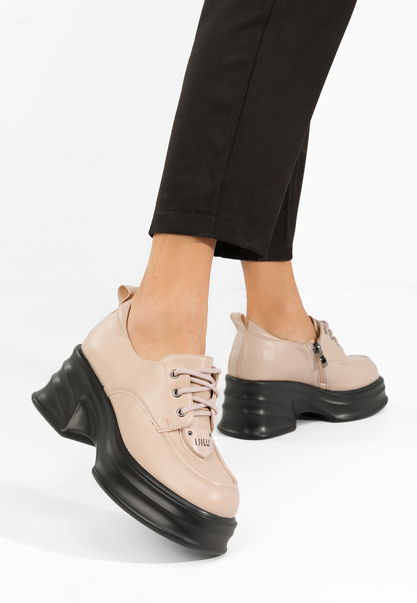 Beżowe mokasyny na słupku Adnana