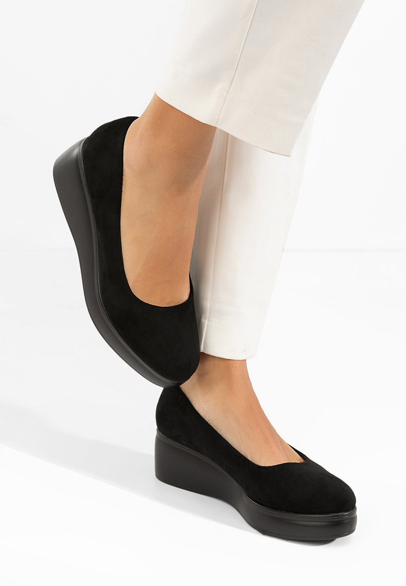 Czarne czółenka na platformie Friderika